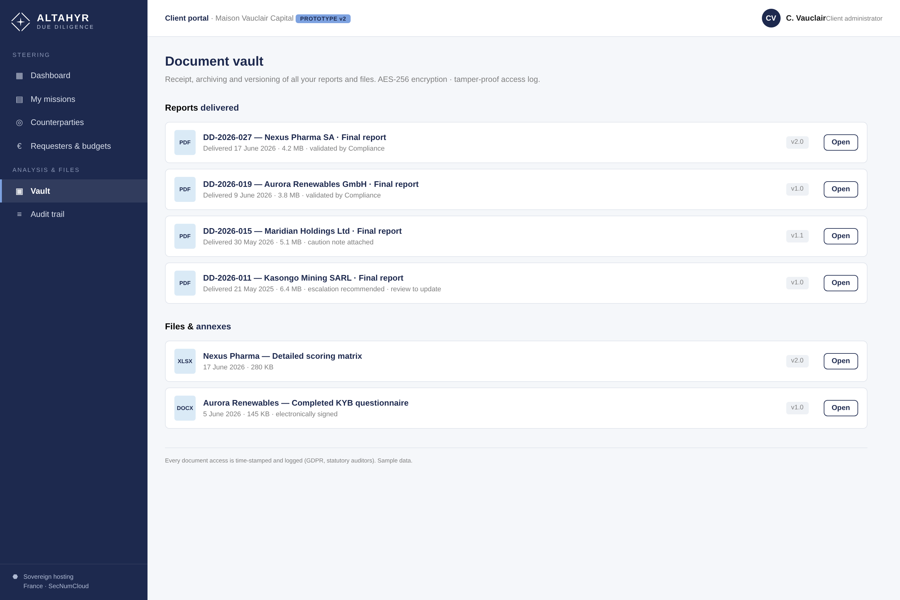 Diligence — encrypted document vault